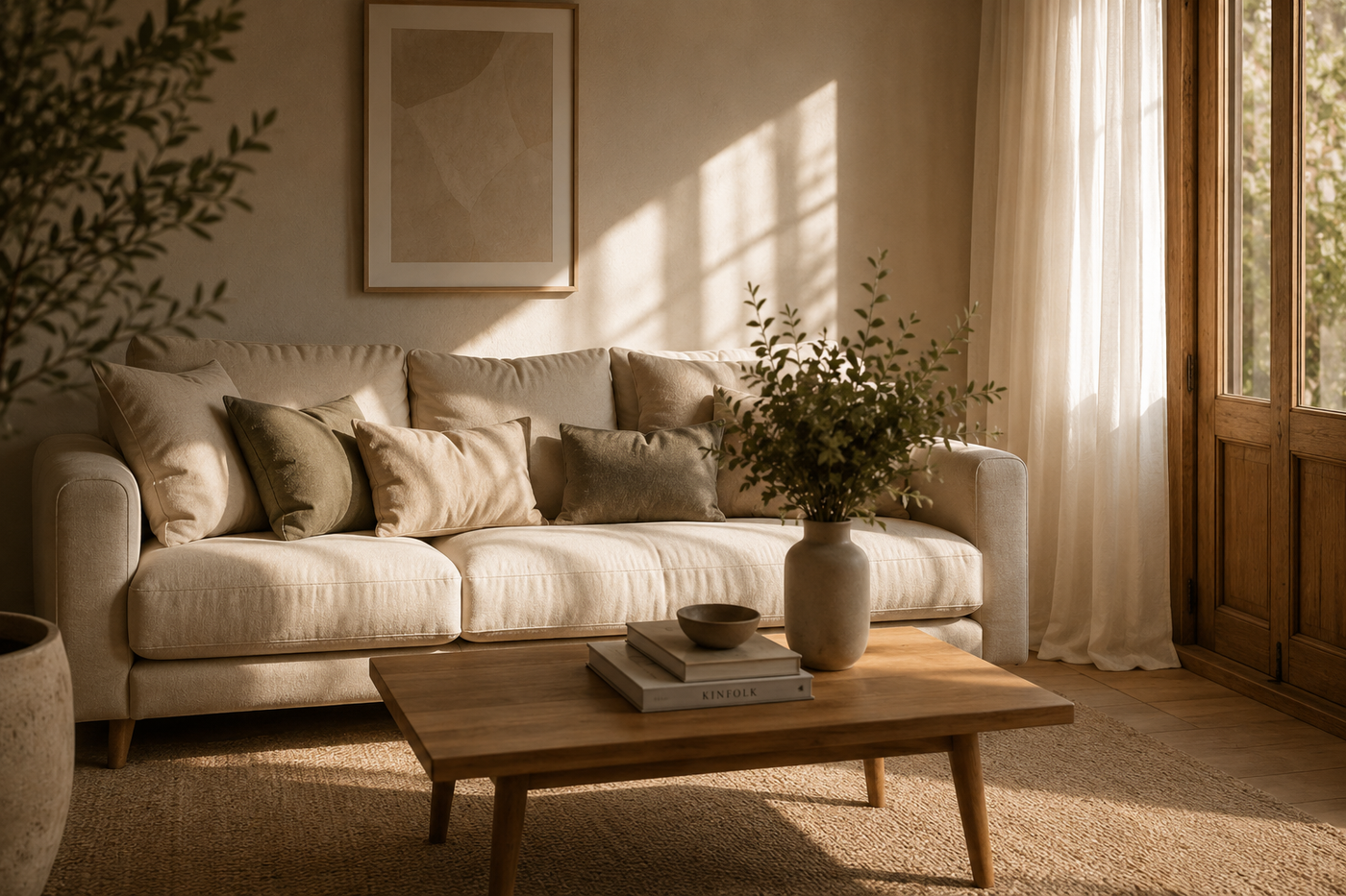 Lifestyle image of a Nara Living sofa
